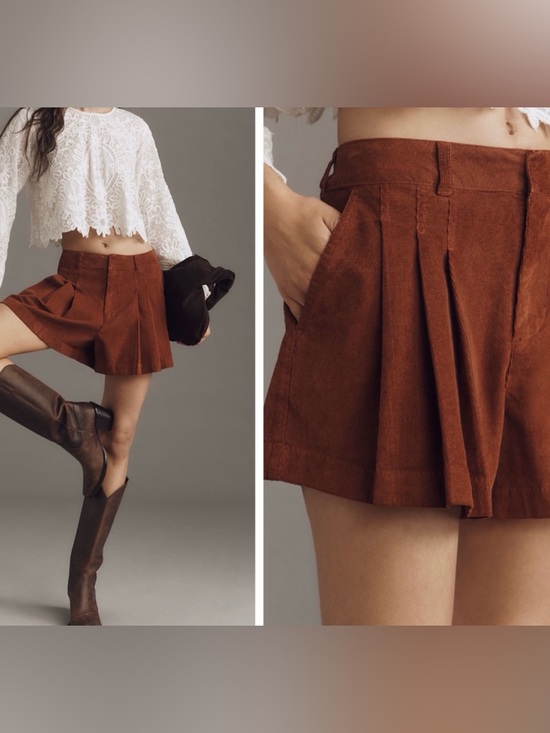 Anthropologie Pants - Anthropologie Pilcro Corduroy Pleated Skirty Shorts, Size 30